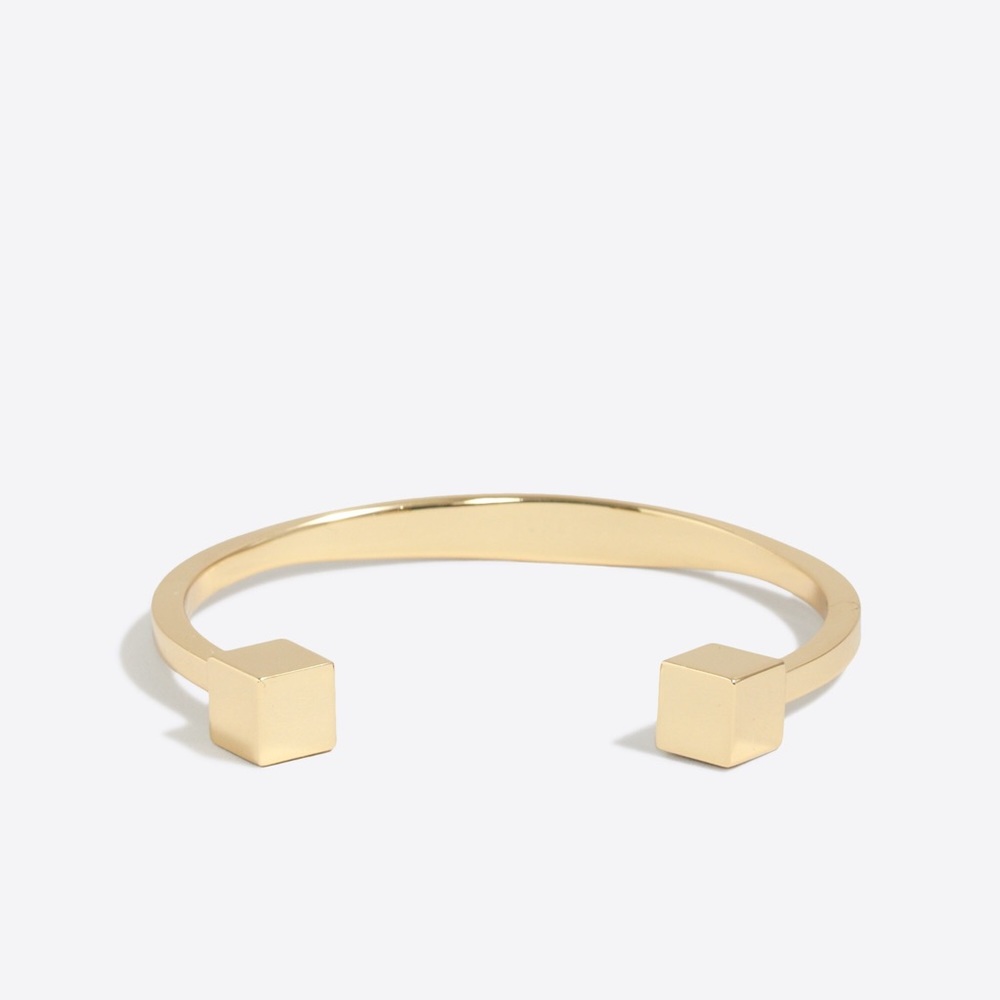 NWOT J. CREW Gold Cuff Cubed Square Bangle Bracelet Bracelet